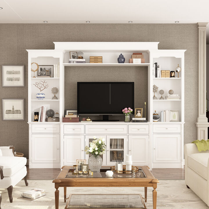 FUFU&GAGA Modern/Contemporary White Tv Cabinet Integrated Tv Mount (Accommodates TVs up to 55-in)，White