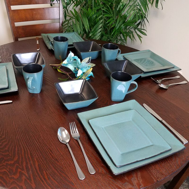 Gibson Elite Kiesling 16-Piece Dinnerware Set, Blue