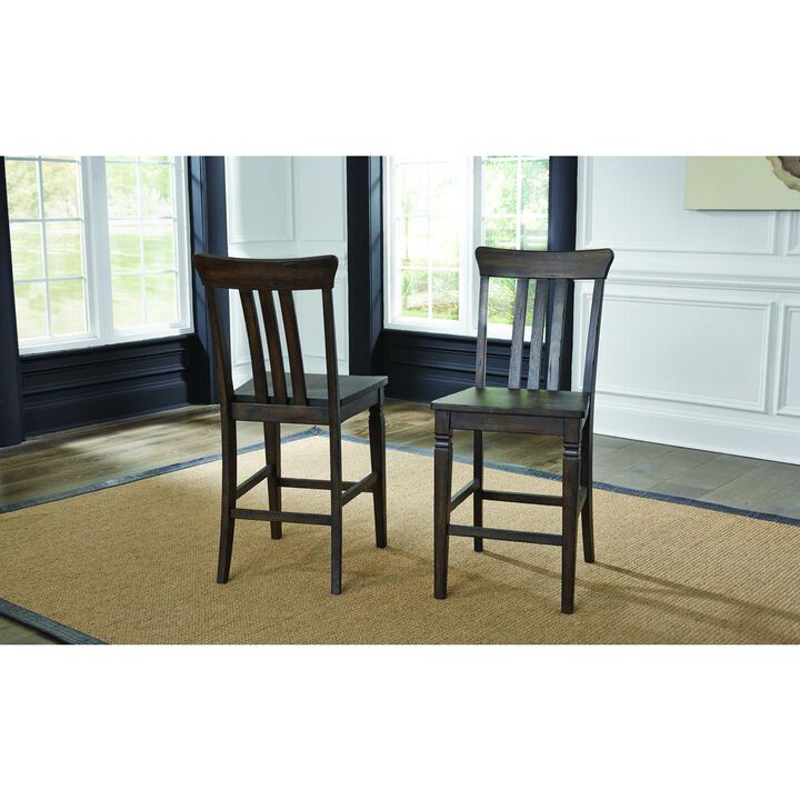 Belen Kox ComfortStretch Slatback Counter Height Dining Chairs - Set of 2, Belen Kox