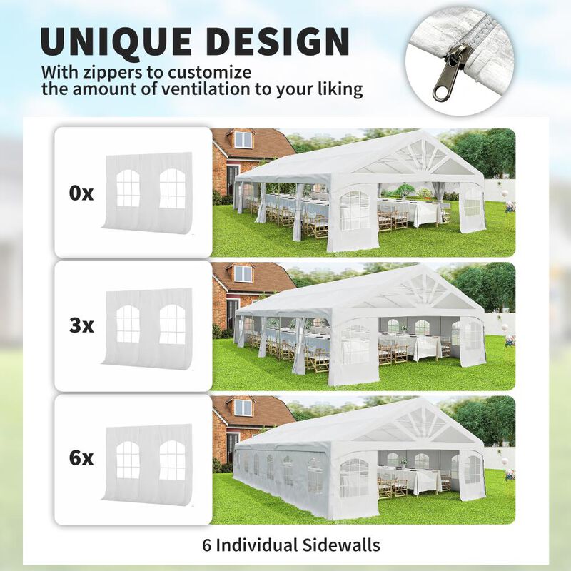 Hivvago 19.5x39 Large Party Canopy Tent for Outdoor Events image number 7