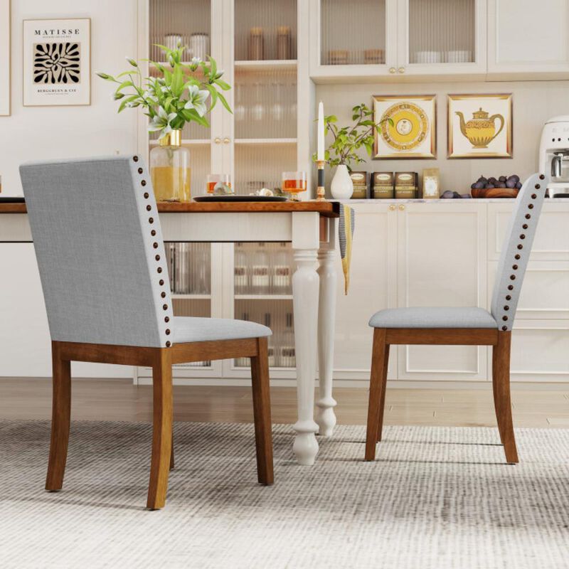 Hivvago Set of 2 Upholstered Dining Chairs with Padded Seat for Living Room