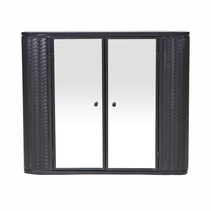 ELEMENT ACE Wall-Mounted Bathroom Storage Cabinet with Mirror Doors and Open Shelf