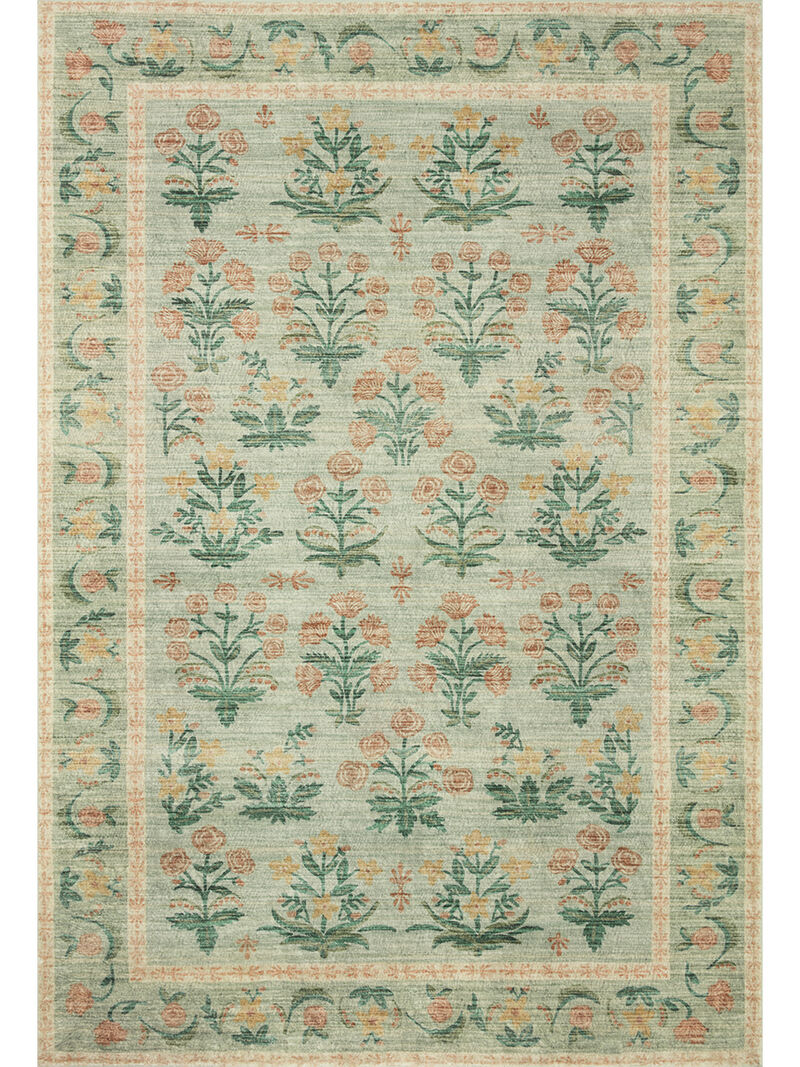 Eden Mughal Rose Moss 2'6" x 11'6" Runner Rug
