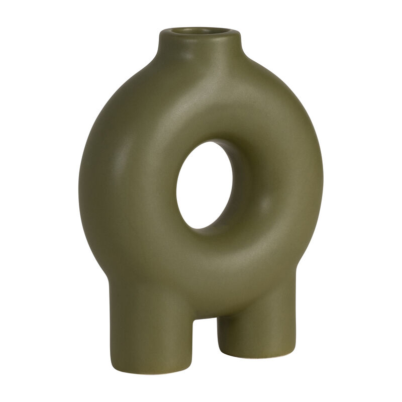 7" Donut Footed Vase, Olive image number 2