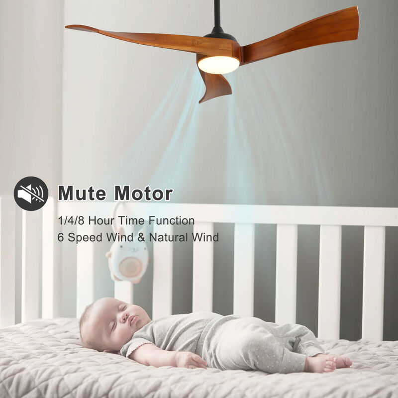 ELEMENT ACE Modern 52-Inch Reversible DC Motor Ceiling Fan With Dimmable LED Light And Remote Control image number 5