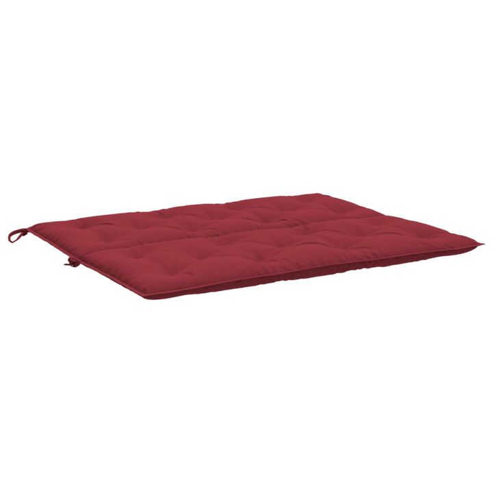 Claire Outdoor Cushion for Bench, 47 Inch, Red Tufted Oxford Fabric - Benzara