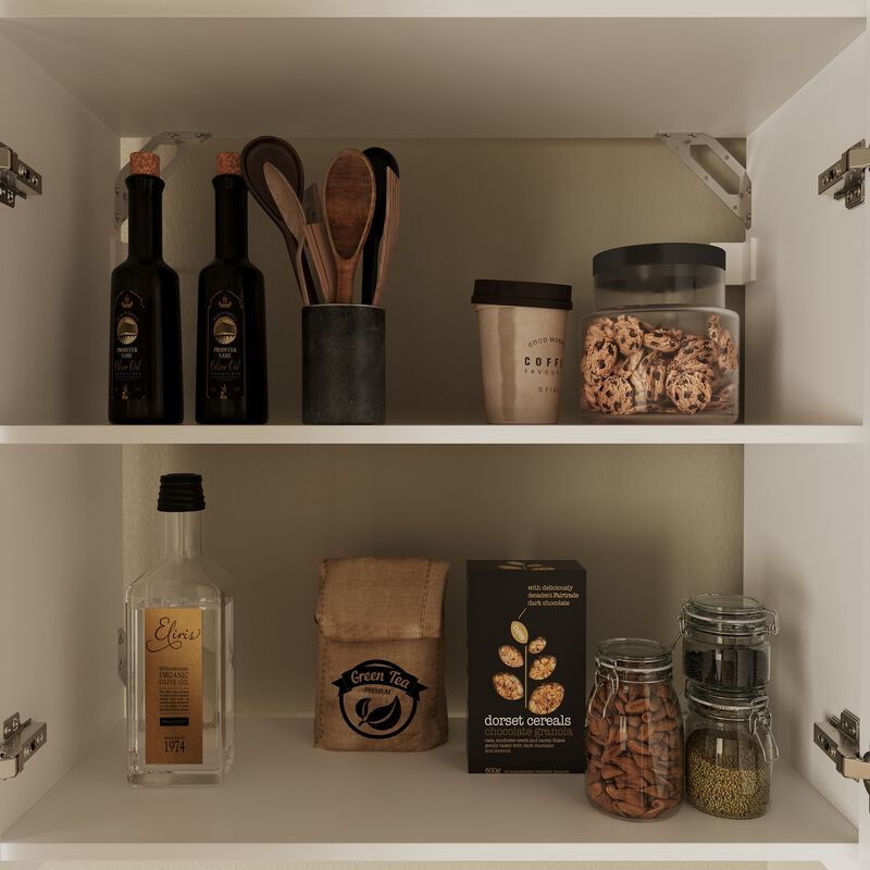 FUFU&GAGA Modern Kitchen Storage Sideboard with Tip-Drawer, Modular Cabinet Organizer, Black Metal Handles (30 in. W x 24.2 in. D x 64.6 in. H), White