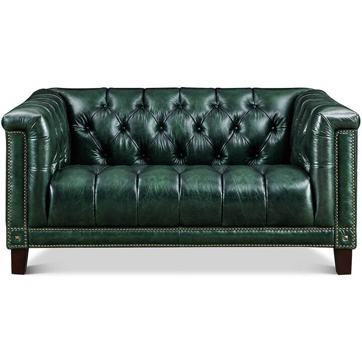 Picadilly 100% Top Grain Leather Loveseat