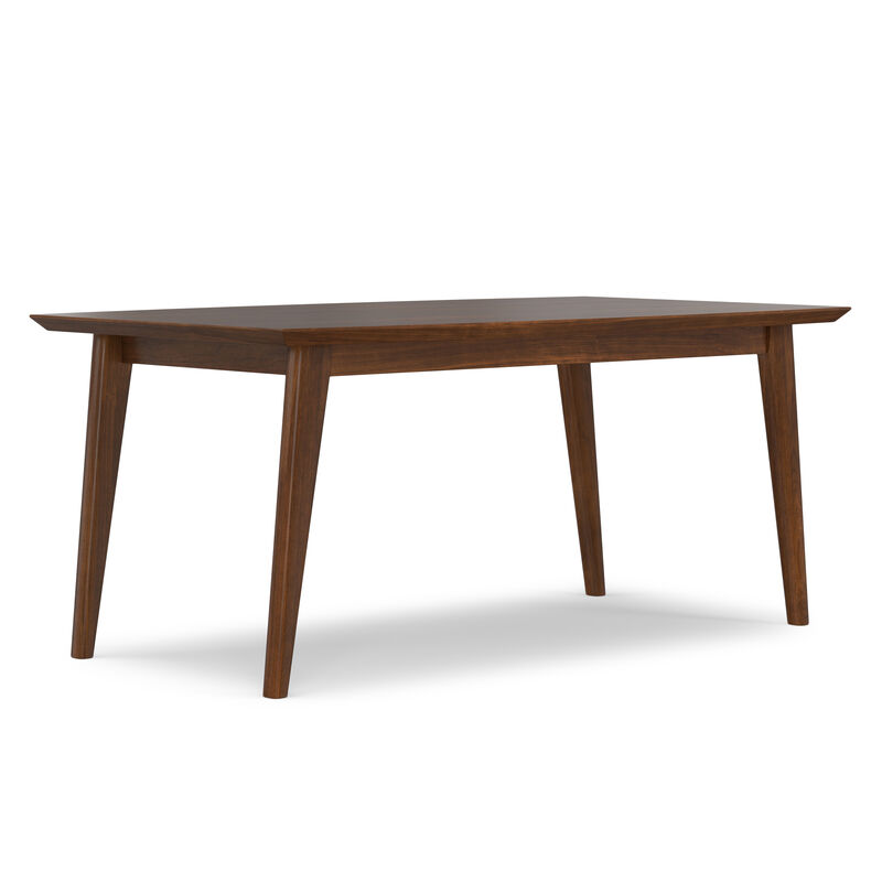Draper SOLID WOOD and Rubberwood 66 inch x 40 inch Rectangle Mid Century Modern Dining Table in WALNUT WOOD image number 0