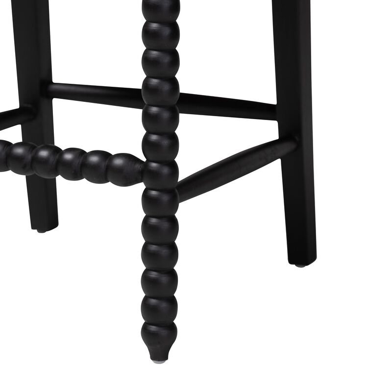 bali & pari Deya Bobbin Counter Stool - Sculptural Wood Kitchen Seating with Upholstered Seat and Spindle Back image number 5