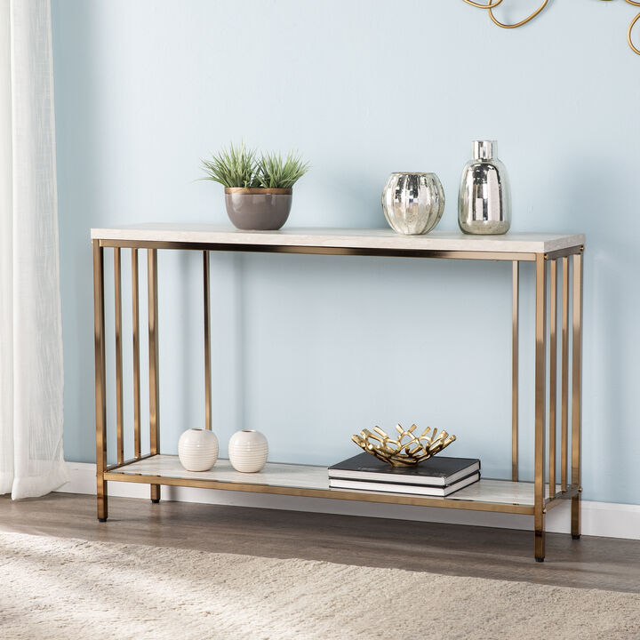 Hely Faux Marble Console Table