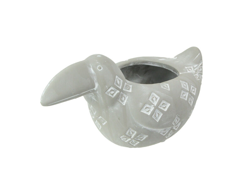 Southwestern Style Gray Terracotta Toucan Planter Pot 4.75 Inches High image number 0