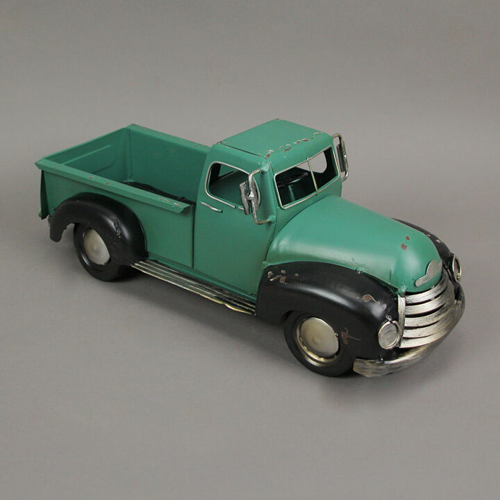 Rustic Green and Black Antique Pickup Truck Vintage Planter Indoor Outdoor