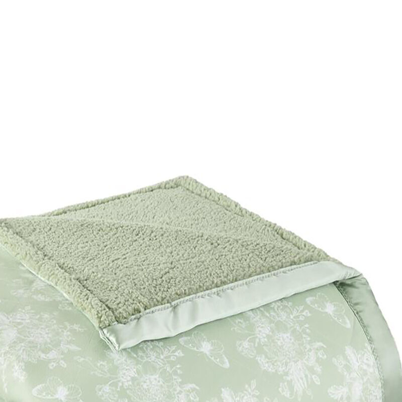 Shavel Micro Flannel Heating Technology Luxuriously Soft Solid Sherpa Electric Blanket - Full 72x84" - Ivory