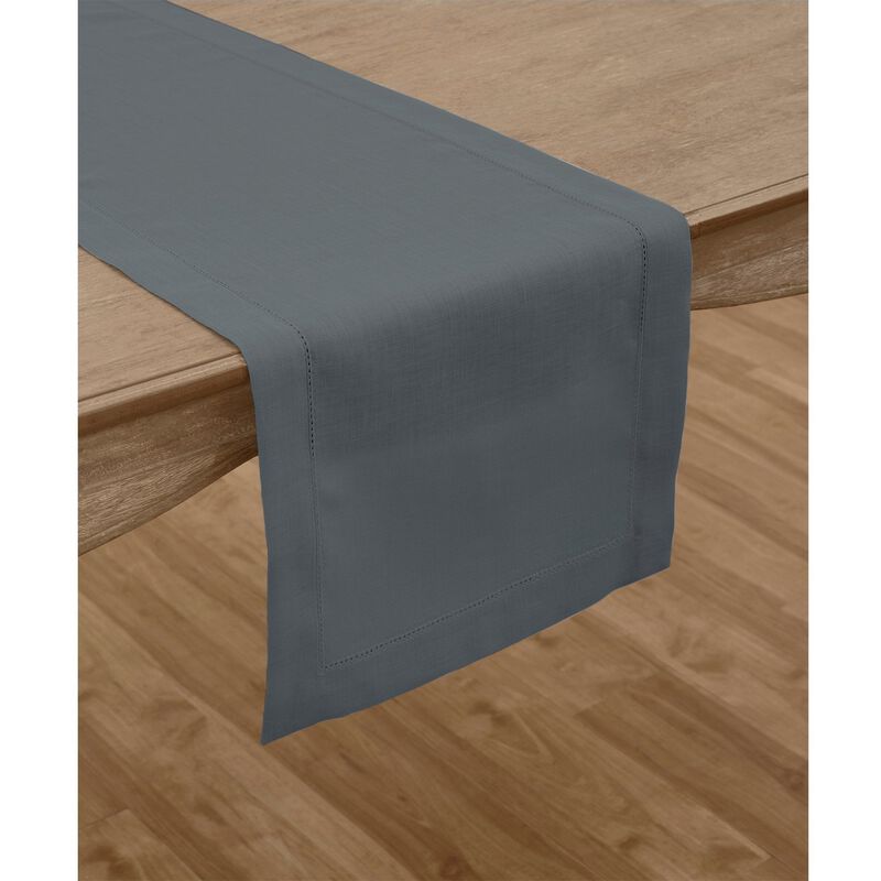 Solino Home Classic Hemstitch 100% Linen Table Runner &ndash; Handcrafted, Machine Washable, Perfect for Holiday and Everyday Dining