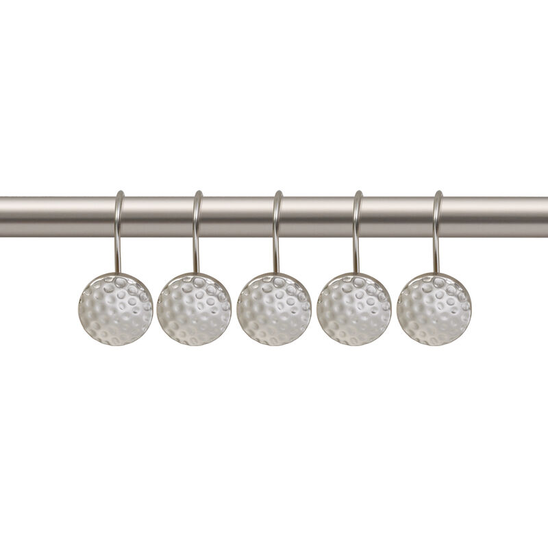 Metal Shower Curtain Hooks, Set of 12 image number 5