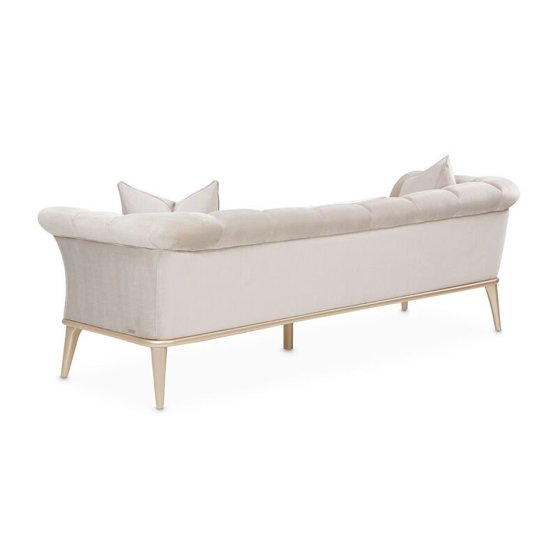 Starlight Canyon Home Beige Velvet Sofa for Living Room &ndash; Elegant 3 Seater 100 Inch Couch image number 2