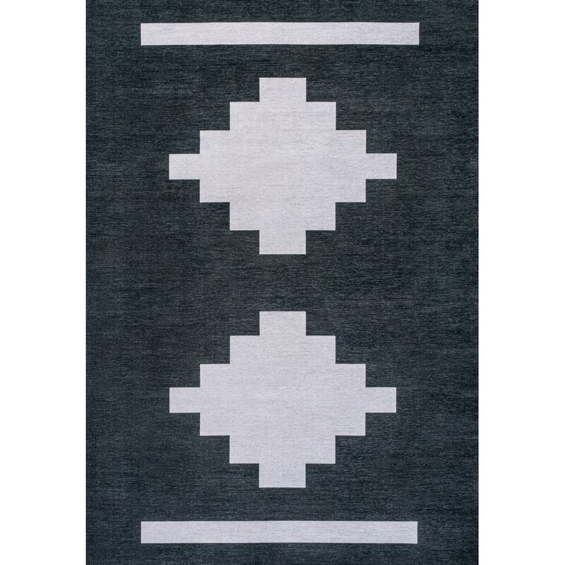 Adriel Geometric Tribal Medallion Machine Washable Area Rug