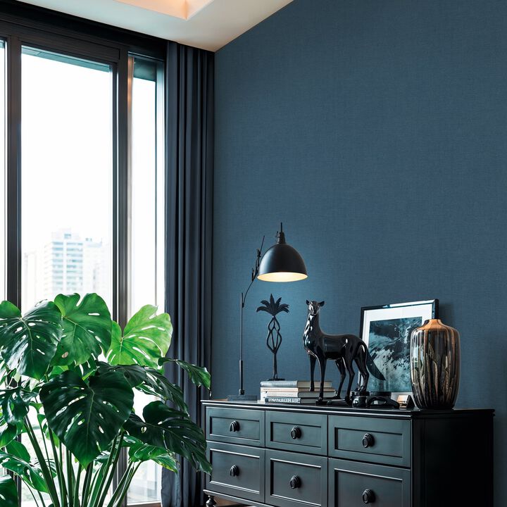 Havana 2 Plain Texture Blue Wallpaper HV41099