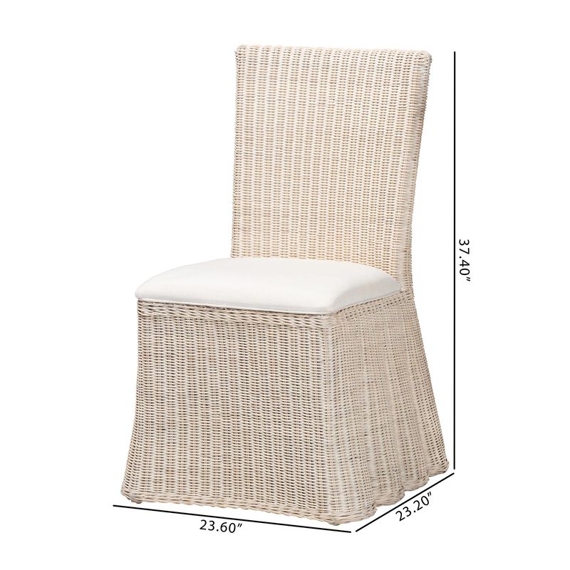 bali & pari Sara Natural Rattan 2-Piece Dining Chair Set - Handwoven Wicker Accent Chair with Scalloped Skirt Base and Tall Backrest image number 7