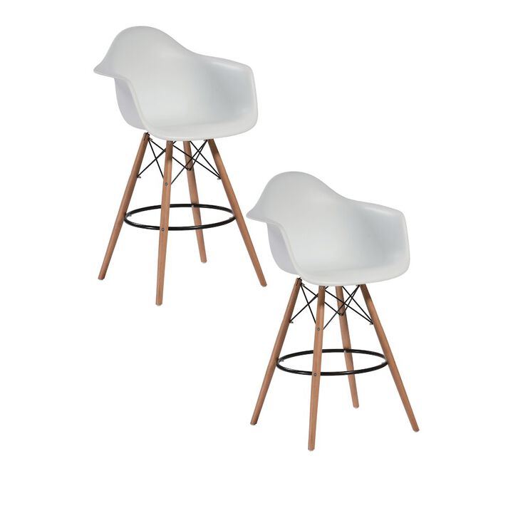 Pangea Home Daphney Bar Stool White (Set Of 2)