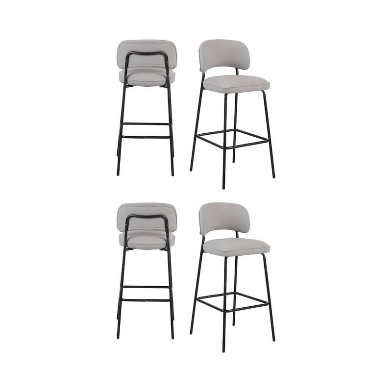 New Classic Furniture Blythe Vegan Leather Bar Chair in Ivory (Set of 4)