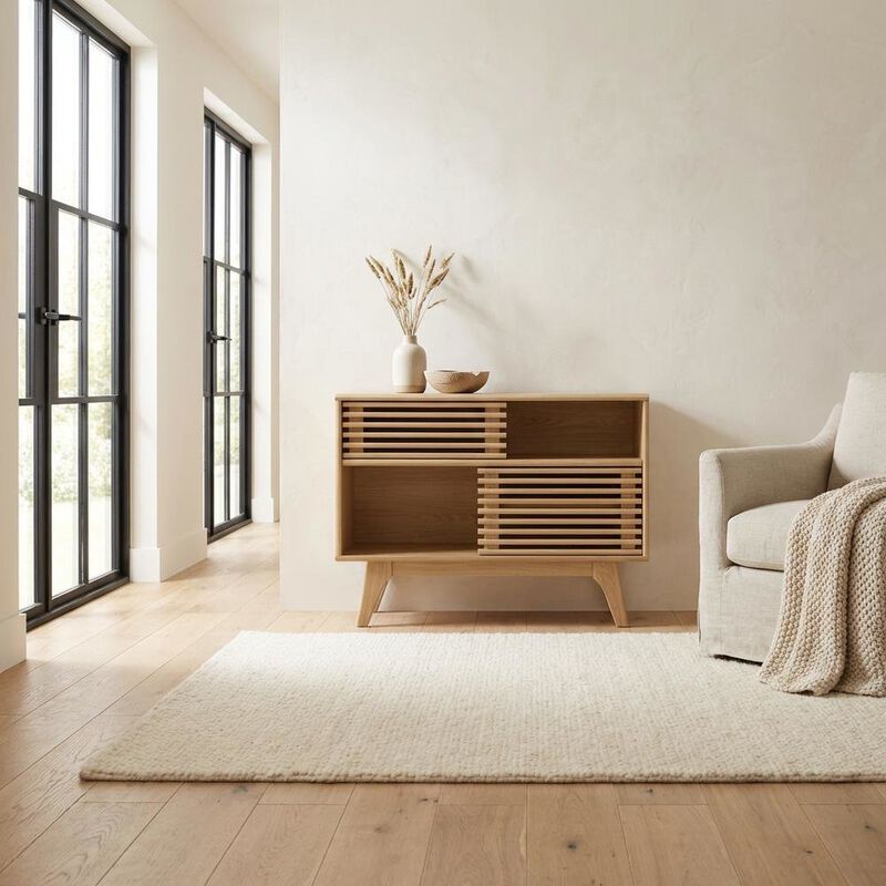 Brown wood TV stand with sleek design and sturdy construction image number 4