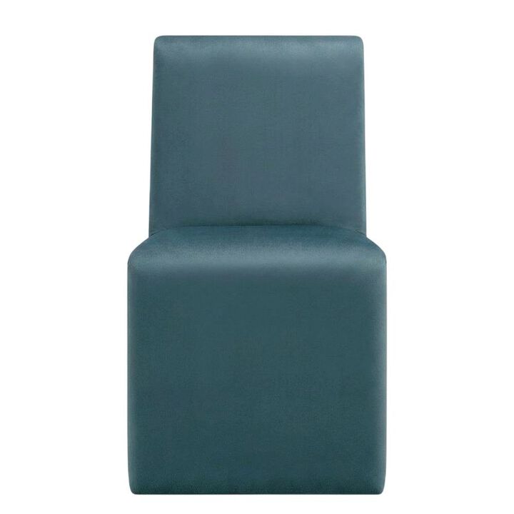 Upholstered Performance Velvet Dining Side Chair, Chocolate