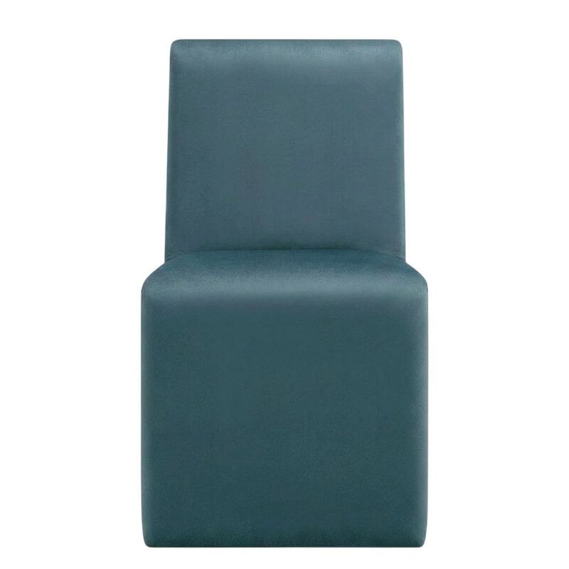 Upholstered Performance Velvet Dining Side Chair, Chocolate image number 0