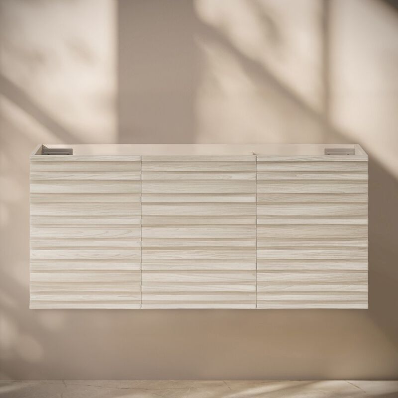 Cascade 48" Wall-Mounted Bathroom Vanity Cabinet without Top in White Oak image number 5