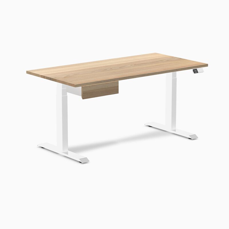 Desky Dual Hardwood Standing Desk With Drawer image number 0