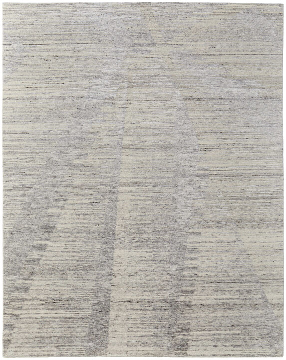 Abstract Hand Knotted Worn Faded Area Rug