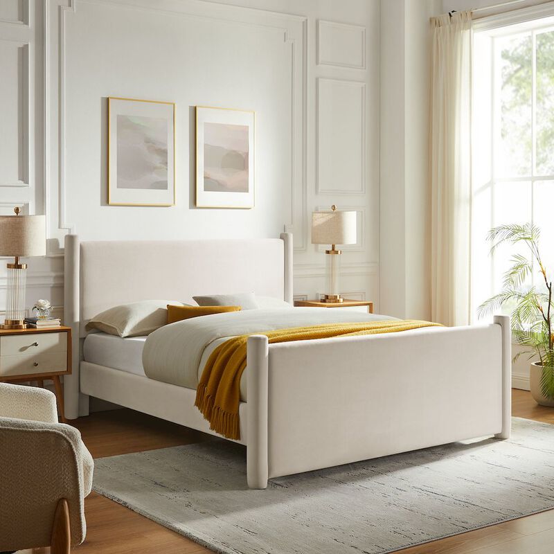Rael Performance Velvet Full Platform Bed image number 7