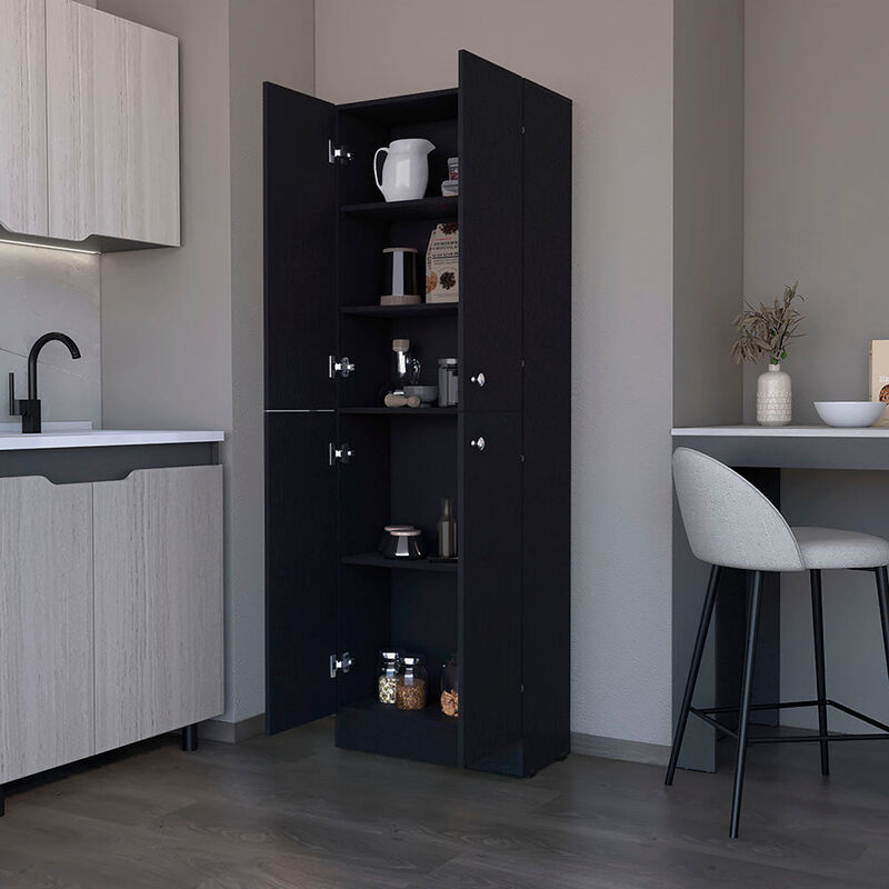 Pantry Cabinet Coahoma, Kitchen, Black