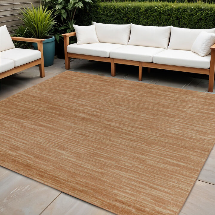 HomeRoots Square Abstract Indoor Outdoor Area Rug