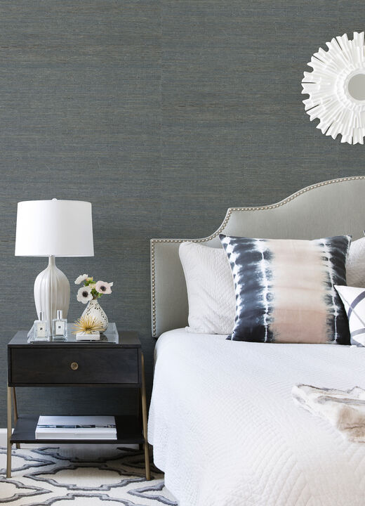 Aiko Slate Sisal Grasscloth Wallpaper