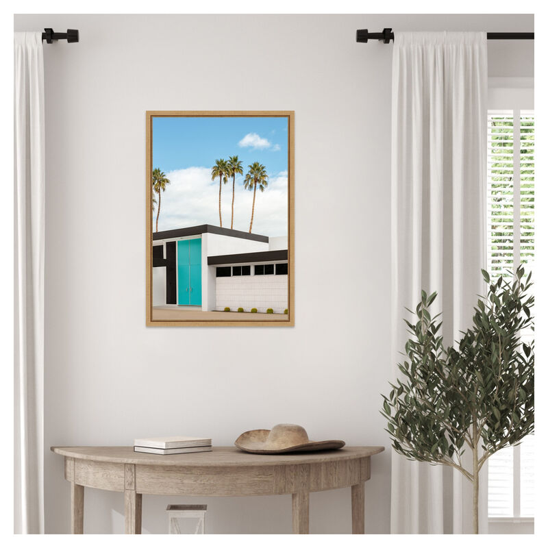 Turquoise Blue Doors on a Modern Home by Tom Windeknecht Framed Canvas Wall Art