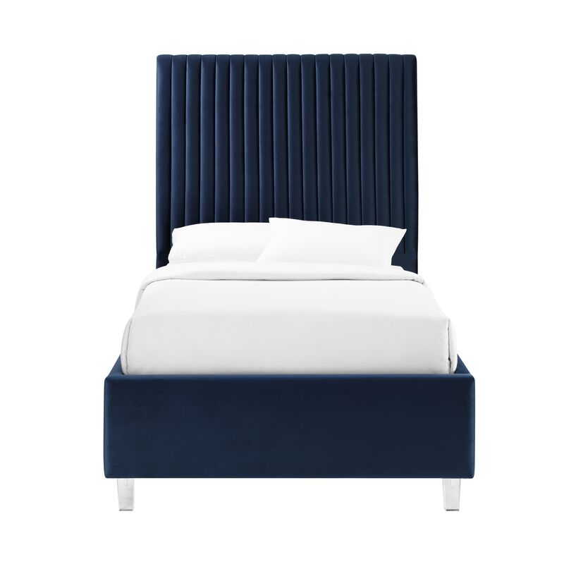 Inspired Home Jaylanie Velvet Platform Bed