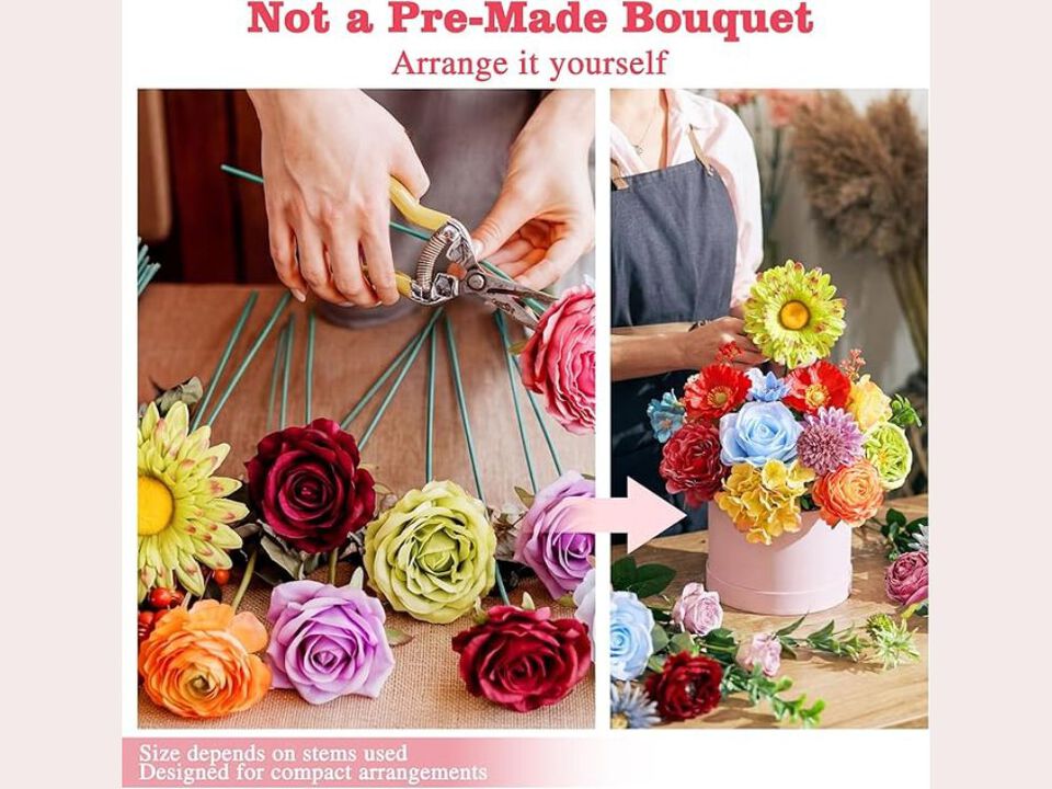 38 Piece Artificial Flowers Wedding Centerpiece Decor Combo