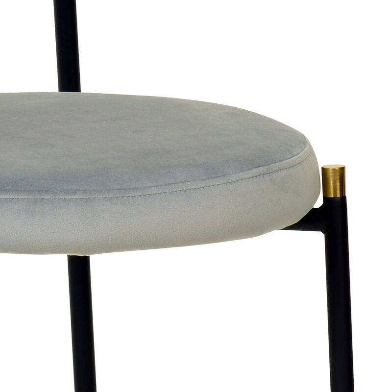 LeisureMod Euston Modern Dining Chair with Wicker Back and Velvet Seat, Indoor Kitchen, Dining Room, Home, Contemporary Side Chair Seating