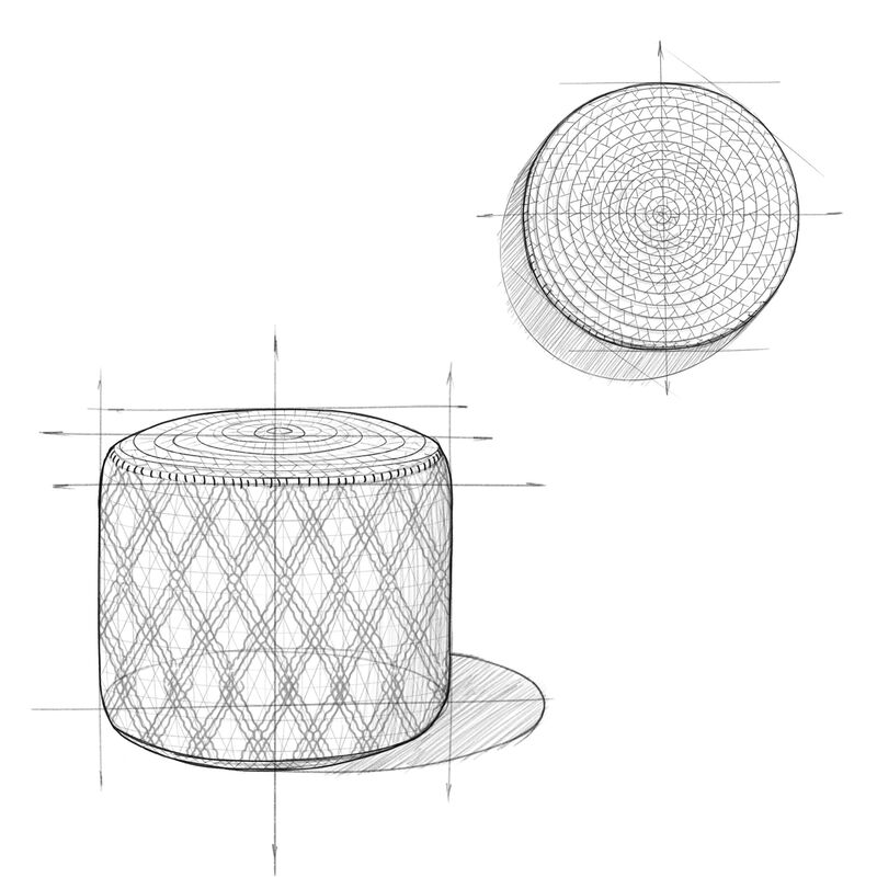 Simpli Home Edgeley Round Pouf image number 4