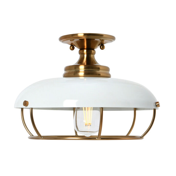 Presley Caged Dome Metal Semi-Flush Mount Ceiling Light