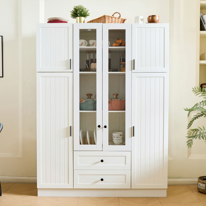 Merax Extra-Large Storage Cabinet with Vertical Dividers, Door Shelves, Adjustable Shelving System