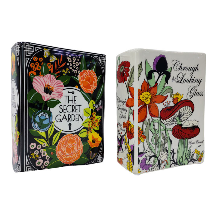 S/2 8x6" Book Vase, Multi