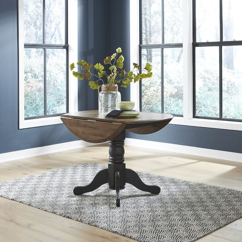 Liberty Furniture Carolina Crossing Drop Leaf Table Set - White w/ Antique Honey Tops image number 2