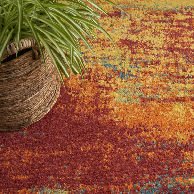 HomeRoots Abstract Indoor Outdoor Area Rug image number 5