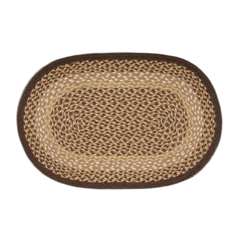 Earth Rugs C-17 Chocolate Natural Oval Braided Rug 5 Feet X 8 Feet image number 0