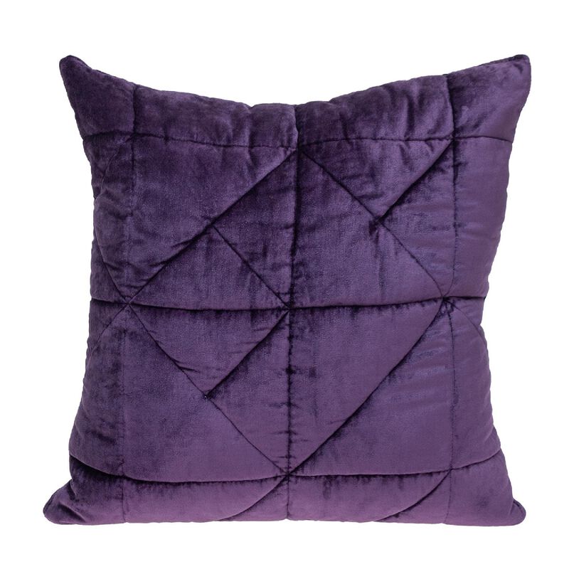 20" Purple Stitched Triangles Square Throw Pillow