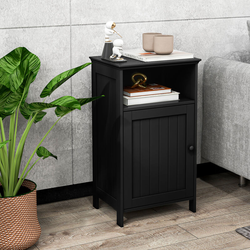 Bathroom Freestanding  Adjustable Shelf Floor Storage Cabinet