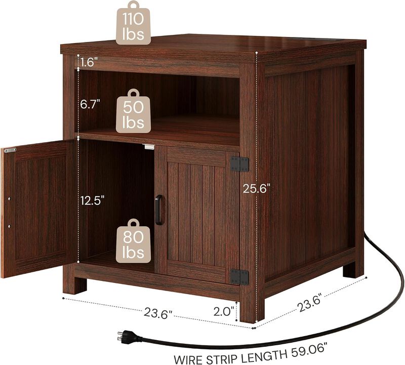 End Table with Charging Station image number 2